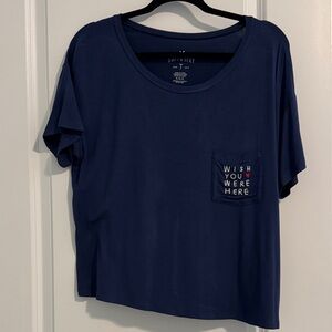 American Eagle Outfitters Wish You Were Here ❤️ Tee in Navy